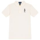 Boys Ivory Piqué Bear Polo Shirt, 1, hi-res