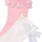 Girls Pink & White Socks ( 2-Pack ) , 1, hi-res