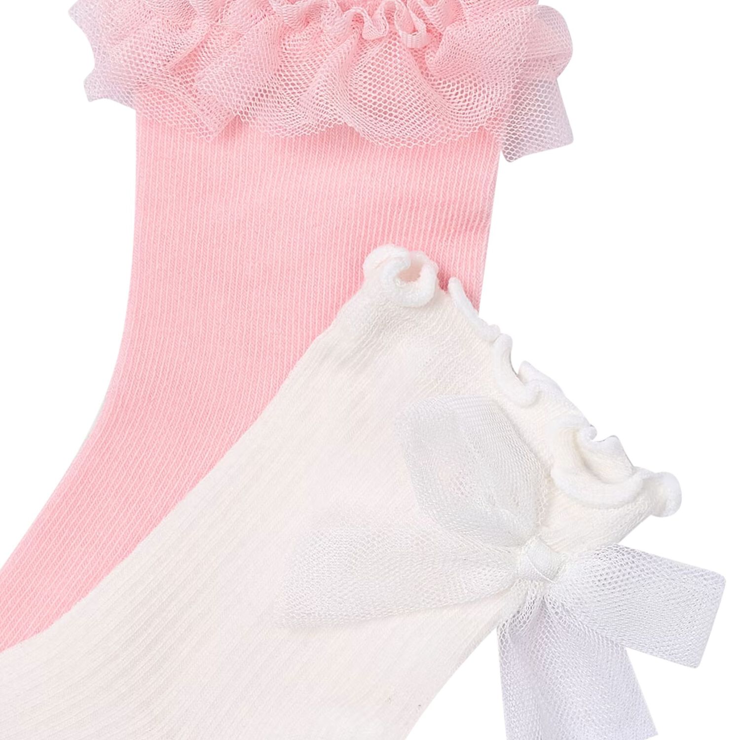 Girls Pink & White Socks ( 2-Pack ) , 1, hi-res