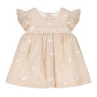 Baby Girls Beige Embroidered Floral Dress Set, 1, hi-res