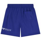 Boys Blue Logo Swim Shorts, 1, hi-res