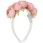 Girls Pink Flower Headband, 2, hi-res