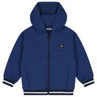 Boys White, Blue & Navy Blue Racing Car Tracksuit ( 3 Piece ), 2, hi-res