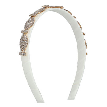 Girls White Embellished Hairband
