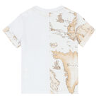 Younger Boys White & Beige T-Shirt, 1, hi-res