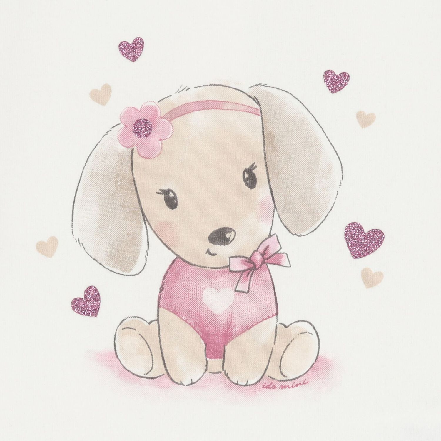Younger Girls Ivory & Pink Tracksuit, 1, hi-res
