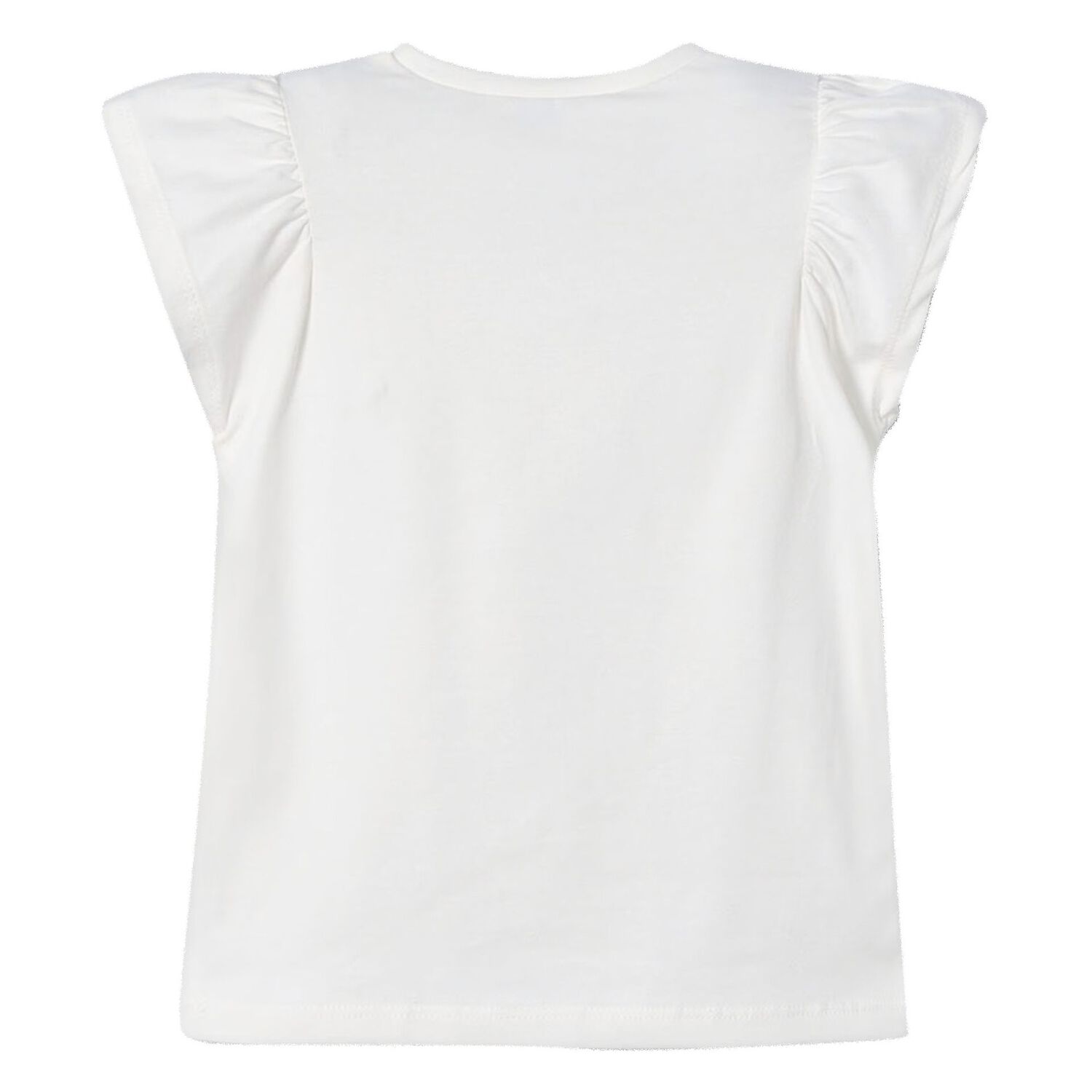 تيشيرت بنات قطن  بطبعة الزهور باللون العاجي  , 3, hi-res