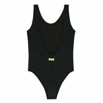 Girls Black Logo Swimsuit