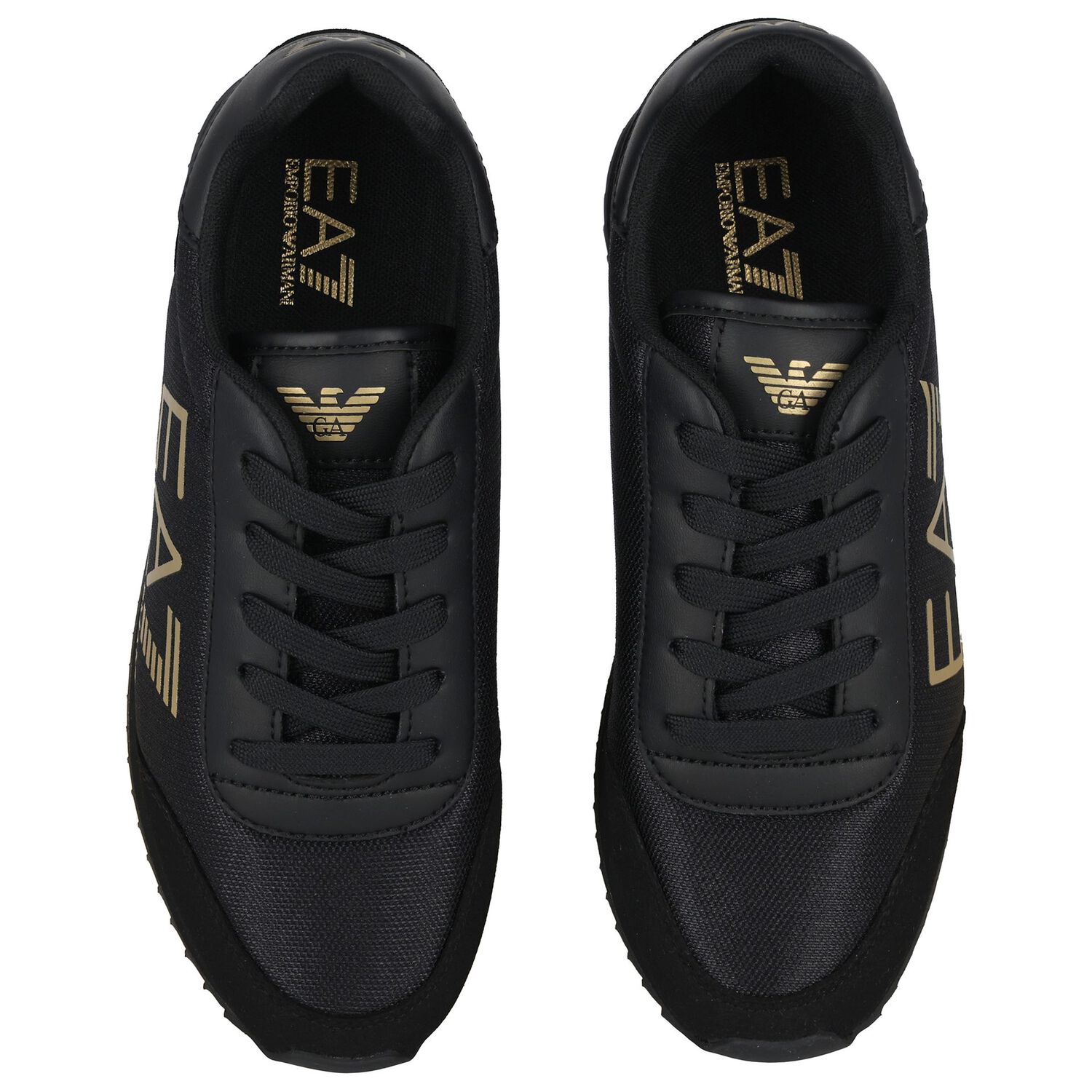 Black Logo Trainers, 1, hi-res