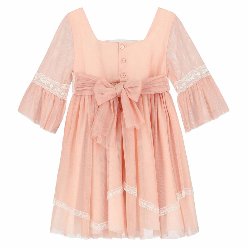 Girls Pink Tulle & Lace Dress, 1, hi-res image number null