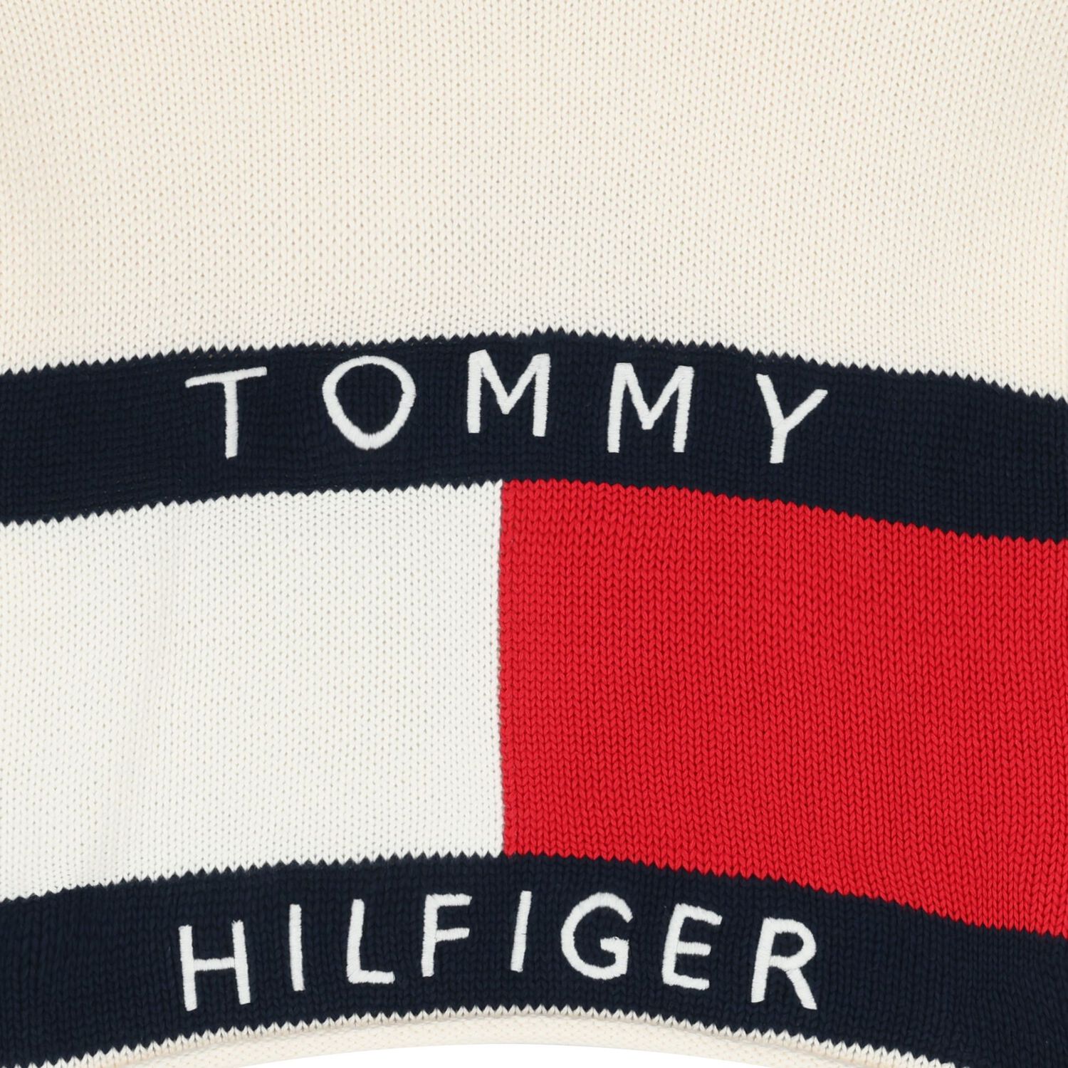 Girls Ivory Logo Knitted Sweater, 2, hi-res