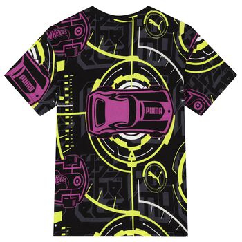 Boys Black Hot Wheels Logo T-Shirt