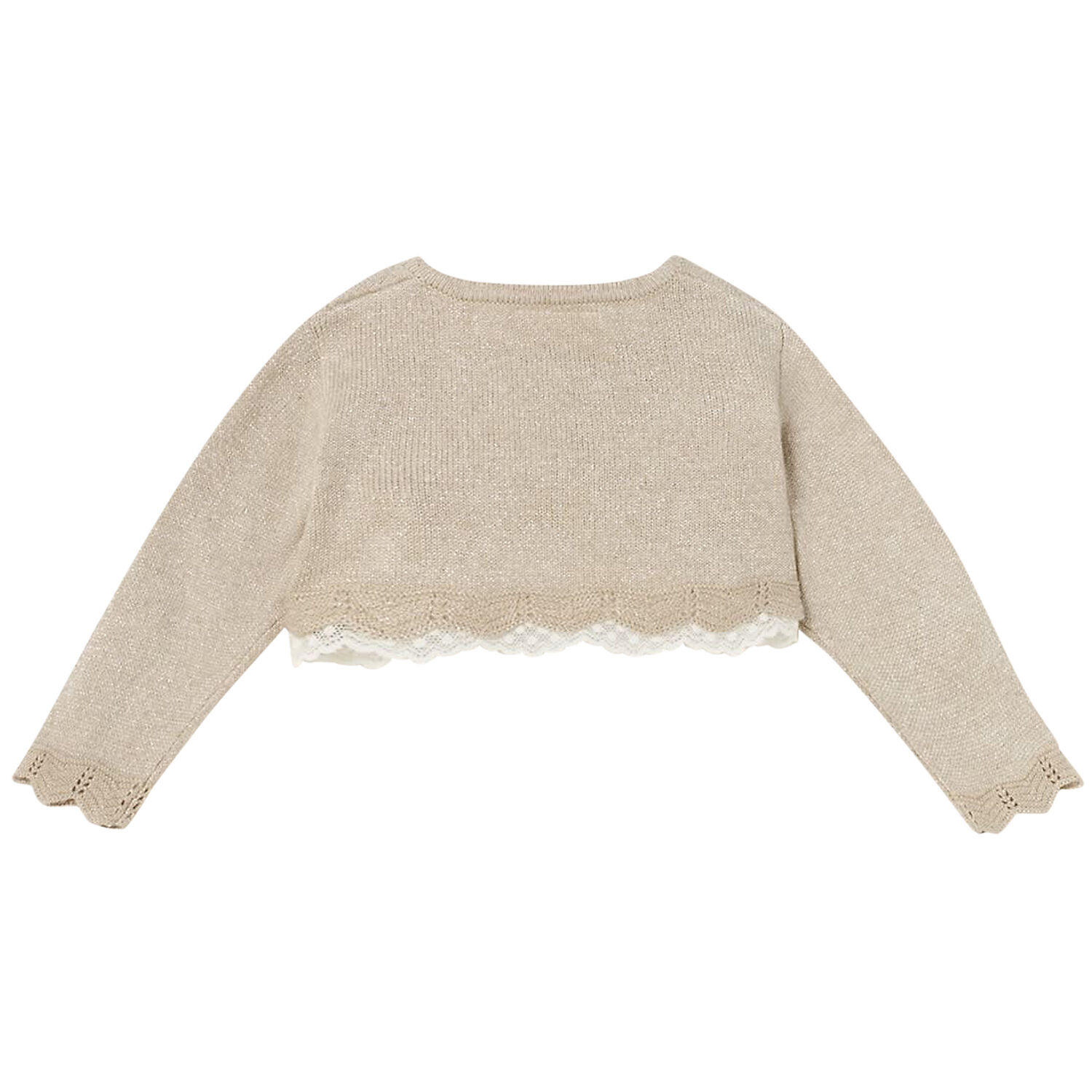 Baby Girls Gold Bolero Cardigan, 1, hi-res image number null
