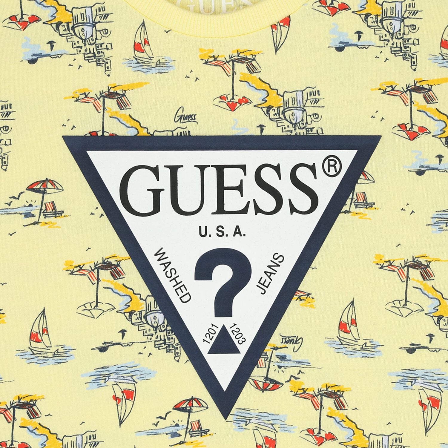 طقم شورتات للأولاد باللونين الأصفر و الكحلي بالشعار, 1, hi-res