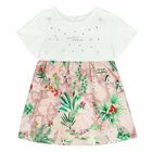 Baby Girls White & Floral Geo Map Dress, 1, hi-res