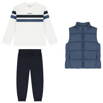 Boy Blue & White Tracksuit Set ( 3 Piece )