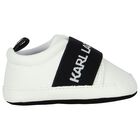 White Logo Baby Pre-Walker Shoes, 1, hi-res