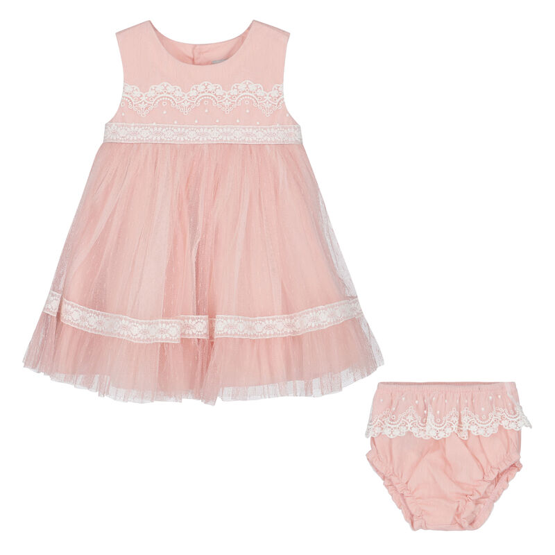 Baby Girls Pink Tulle Dress Set, 1, hi-res image number null
