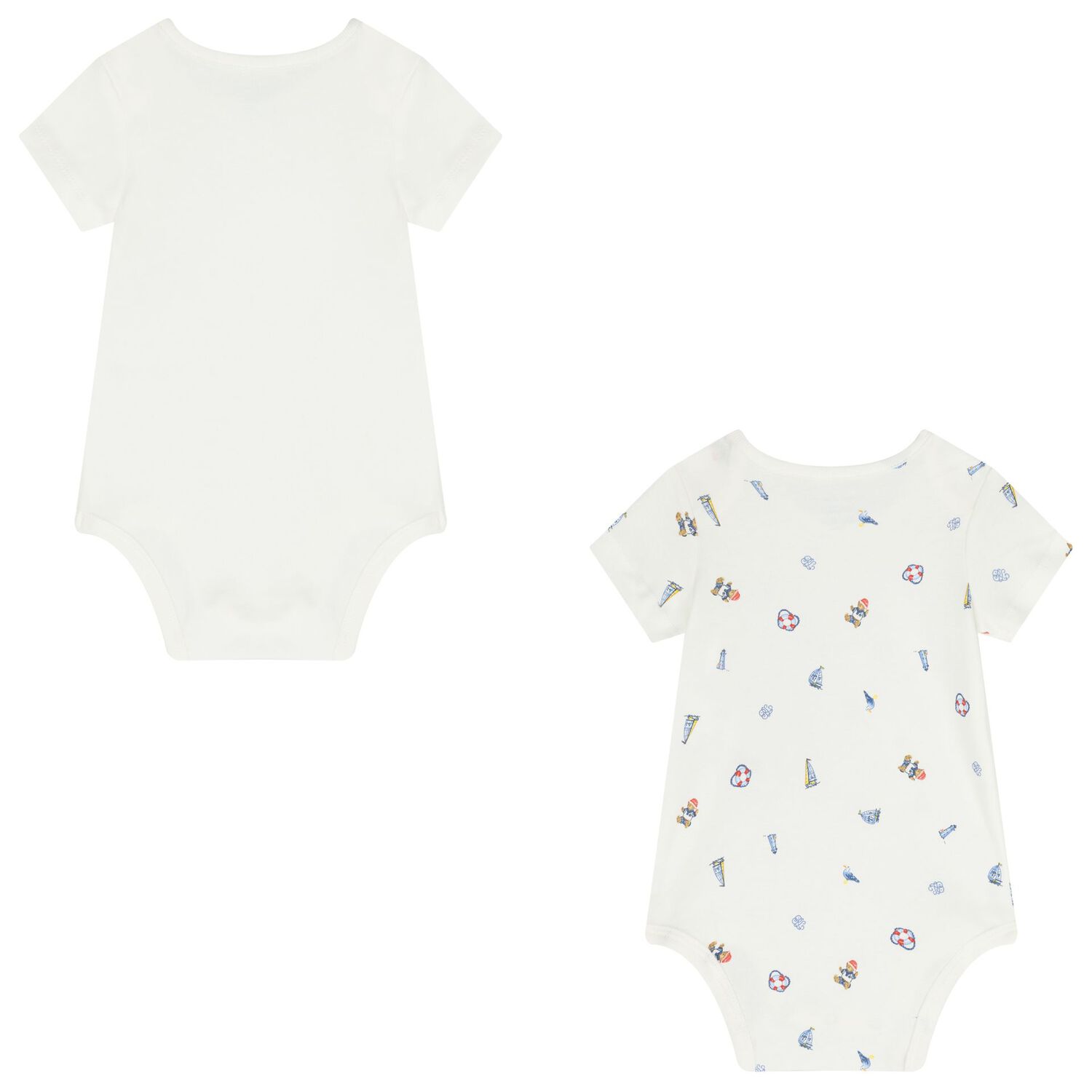 Ivory Polo Bear Bodysuits ( 2 Pack ) , 1, hi-res