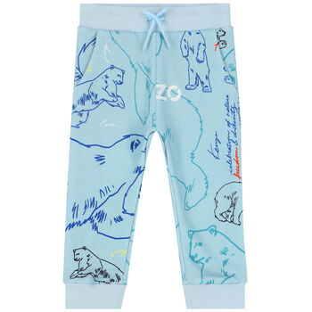 Younger Boys Blue Logo Joggers