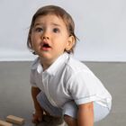 Younger Boys White & Blue Shorts Set, 1, hi-res