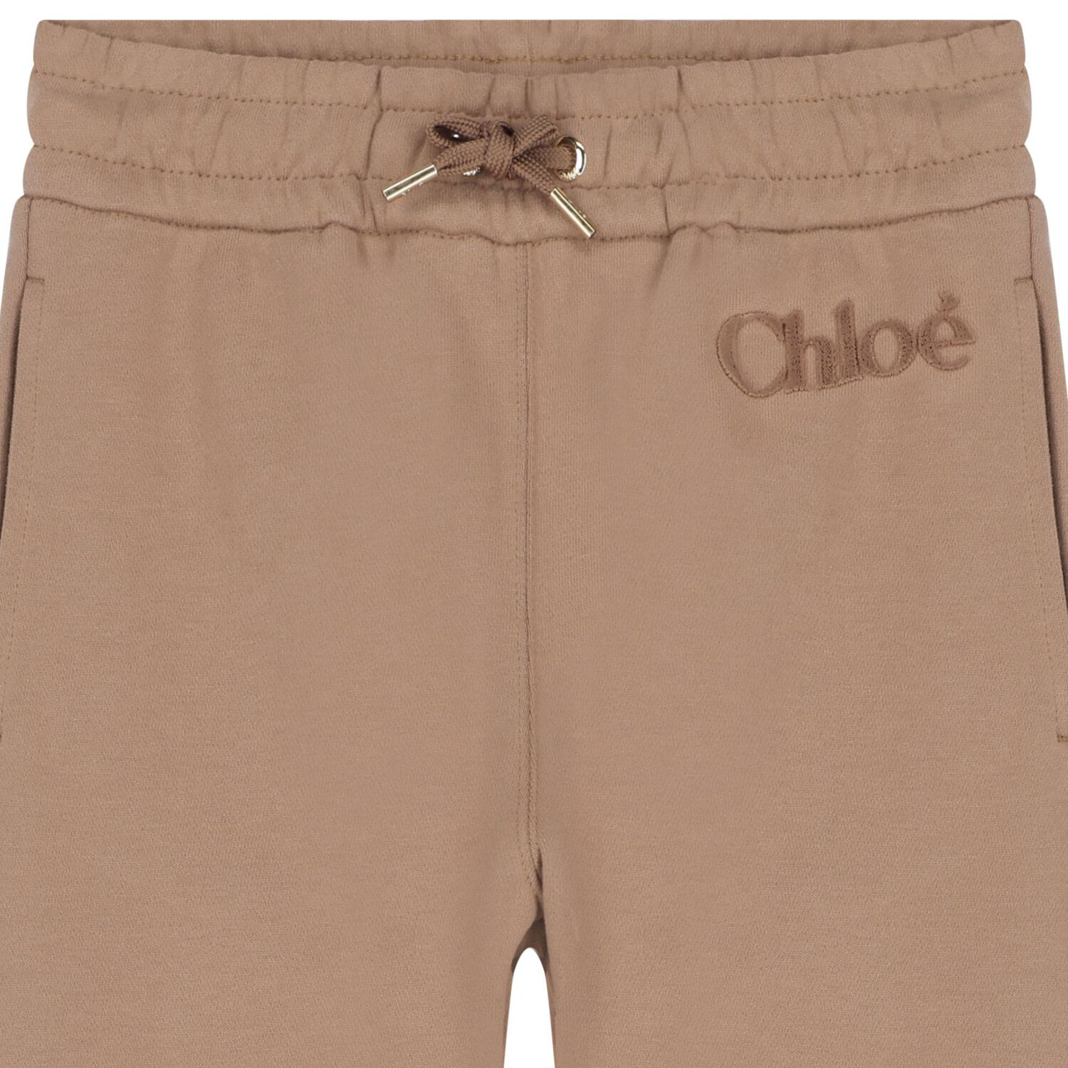 بنطلون رياضي بالشعار باللون البيج للبنات, 1, hi-res image number null