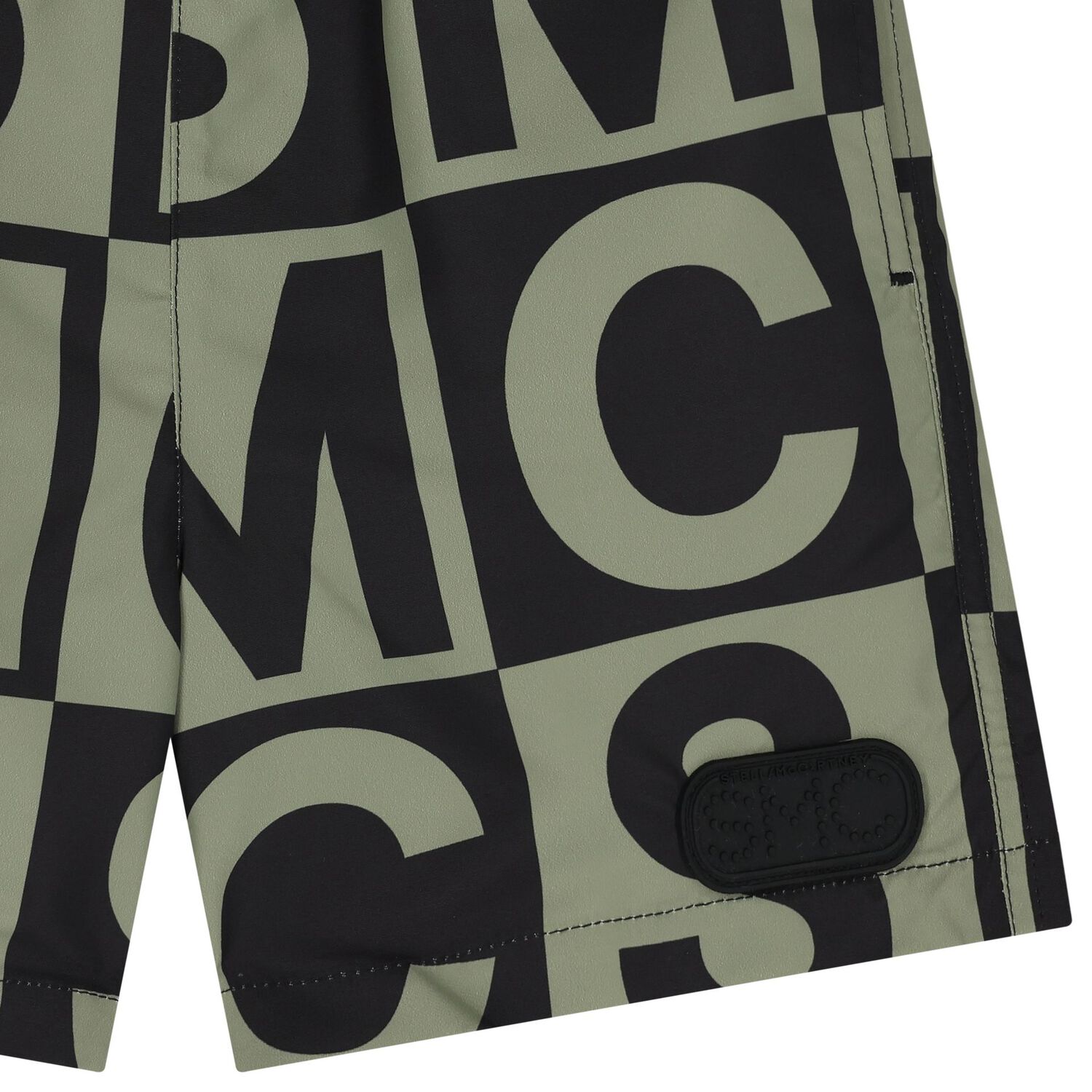 شورت أولاد سباحة بالشعار باللون الأسود والأخضر, 1, hi-res image number null