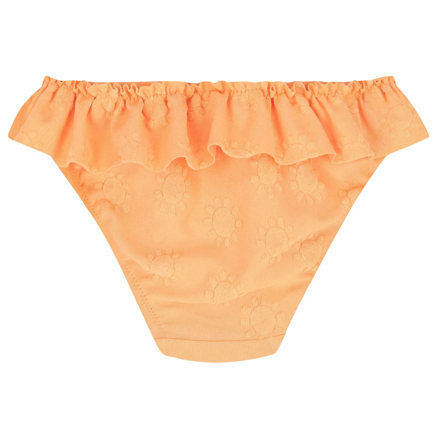 Girls Orange Ruffled Bikini, 1, hi-res