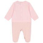 Pink & Gold Pima Cotton Logo Babygrow, 2, hi-res