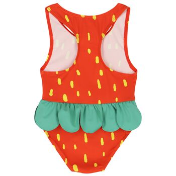 Younger Girls Red & Green Swimsuit