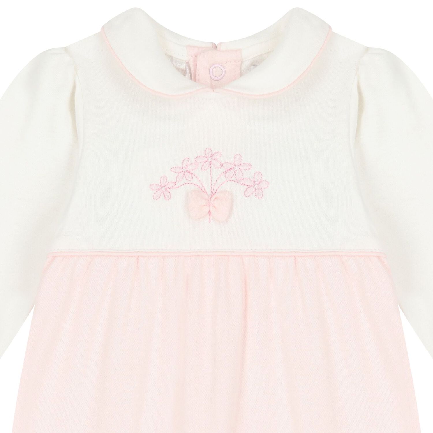 Baby Girls Pink & White Floral Babygrow, 1, hi-res