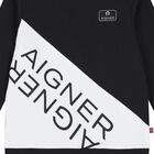 Younger Boys Black & White Logo Sweatshirt, 1, hi-res
