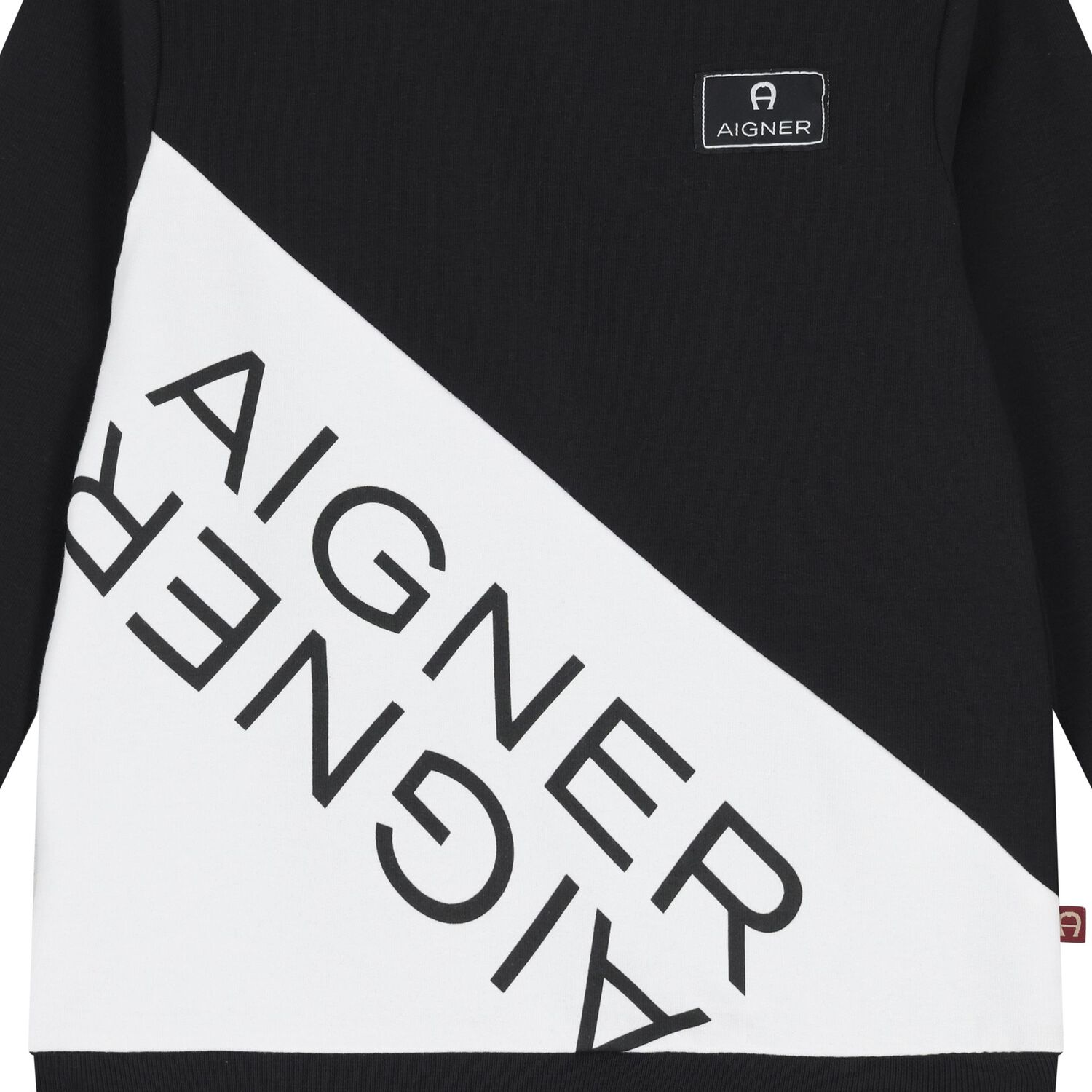 Younger Boys Black & White Logo Sweatshirt, 1, hi-res