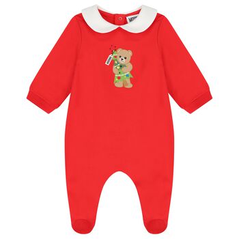 Red Christmas Teddy Bear Babygrow