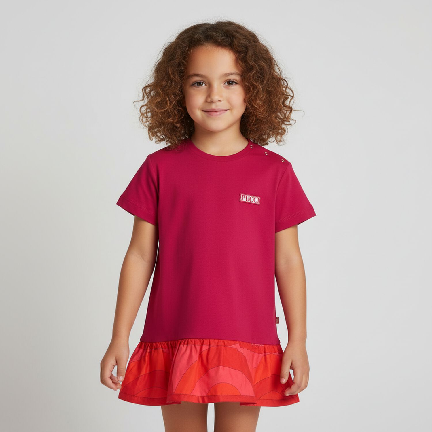 Younger Girls Red Logo Dress, 1, hi-res