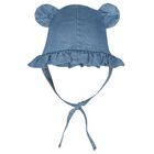 Baby Girls Blue Chambray Bear Dress & Hat Set, 1, hi-res