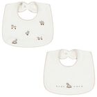 Ivory Embroidered Bibs ( 2 Pack ), 1, hi-res
