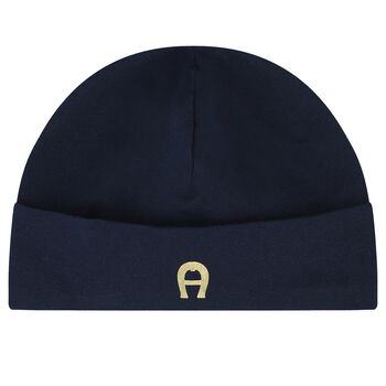 Baby Boys Navy Blue & Gold Hat