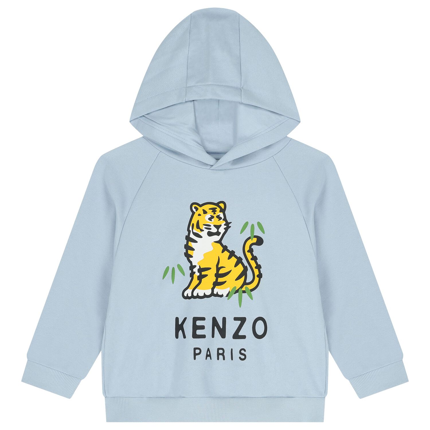 Boys Blue Tiger Logo Hooded Top, 1, hi-res