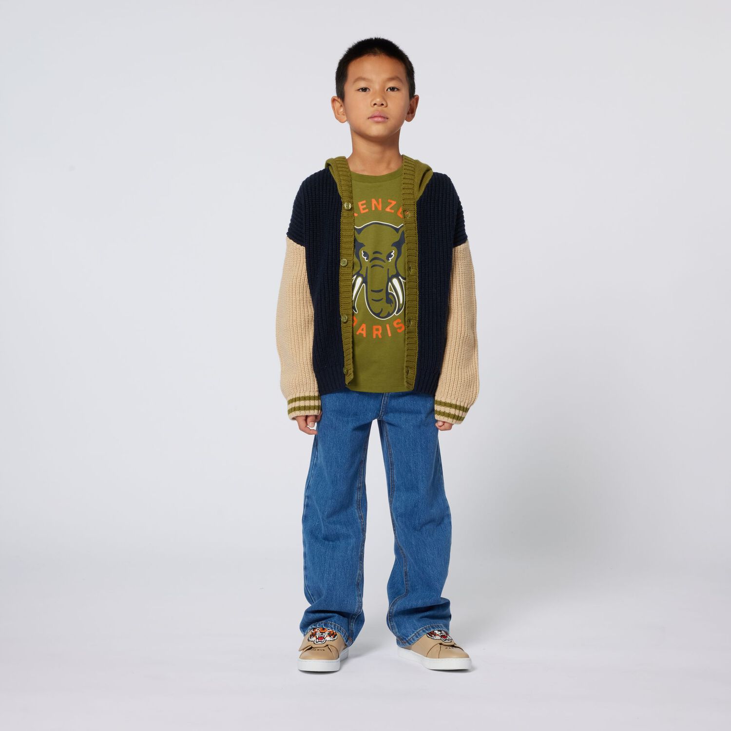 Boys Green Elephant Logo T-Shirt, 1, hi-res