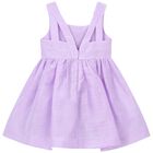 Girls Lilac Flower Linen Dress, 2, hi-res