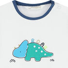 Baby Boys White & Blue Dinosaur T-Shirts (2 Pack), 1, hi-res