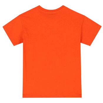 تيشيرت بالشعار باللون البرتقالي لللأولاد