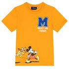 Boys Orange Mickey Mouse T-Shirt, 1, hi-res