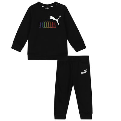 بدلة رياضية بالشعار باللون الأسود للأولاد