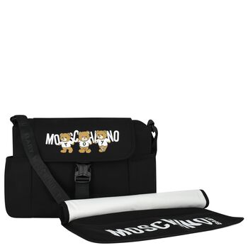 Black Teddy Bear Logo Baby Changing Bag