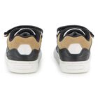 Boys Black, White & Beige Logo Trainers, 1, hi-res