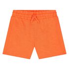 Younger Boys White & Orange Shorts Set, 1, hi-res