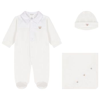 Baby Boys White Babygrow Gift Set