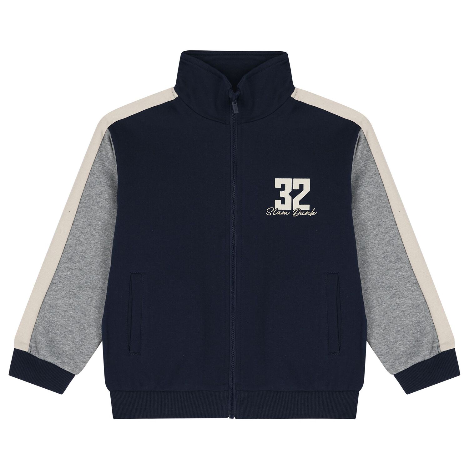 Boys Navy Blue & Grey Tracksuit Set ( 3 Piece ), 3, hi-res